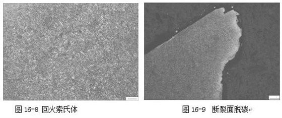 圖16-8 回火索氏體 圖16-9 斷裂面脫碳
