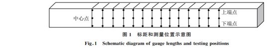 圖１ 標距和測量位置示意圖