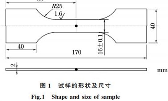 圖１ 試樣的形狀及尺寸