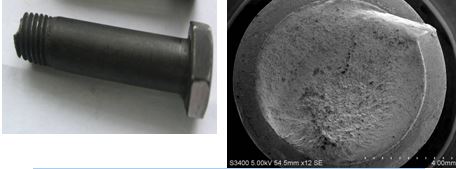 螺栓斷裂位置，螺栓扭斷斷口