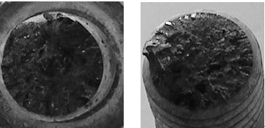 圖13-114 桿部斷口形貌 圖13-115 螺紋部分斷口形貌
