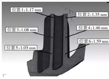 圖8 塑料件安裝孔 CT 掃描及尺寸標注