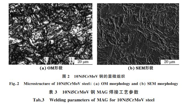 圖２ １０Ni５CrMoV鋼的顯微組織